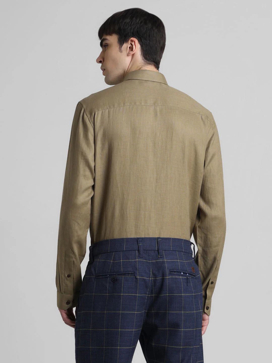 Green Linen Full Sleeves Shirt - Image 4
