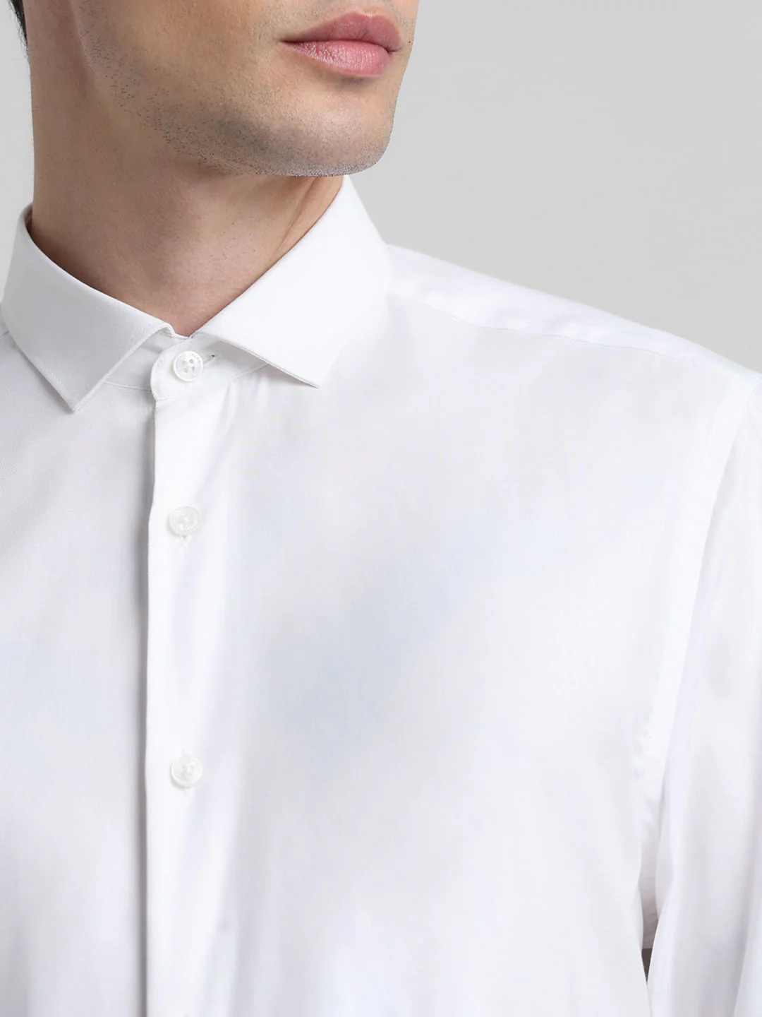 White Cotton Full Sleeves Shirt - Image 5