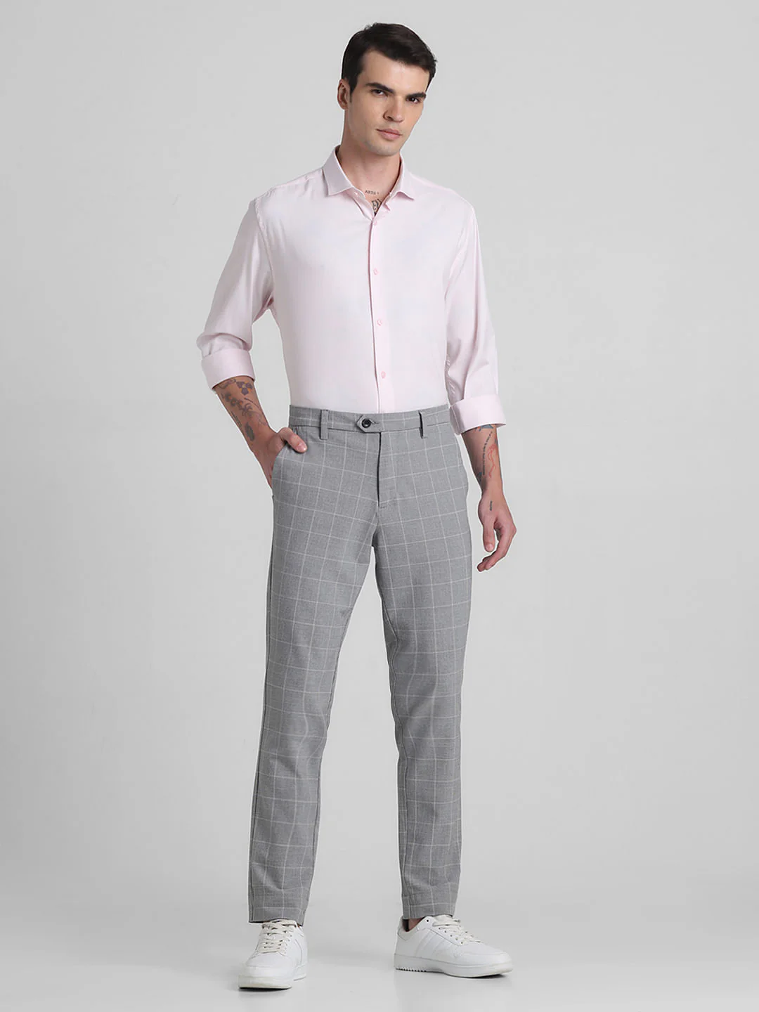 Light Pink Cotton Full Sleeves Shirt - Image 6