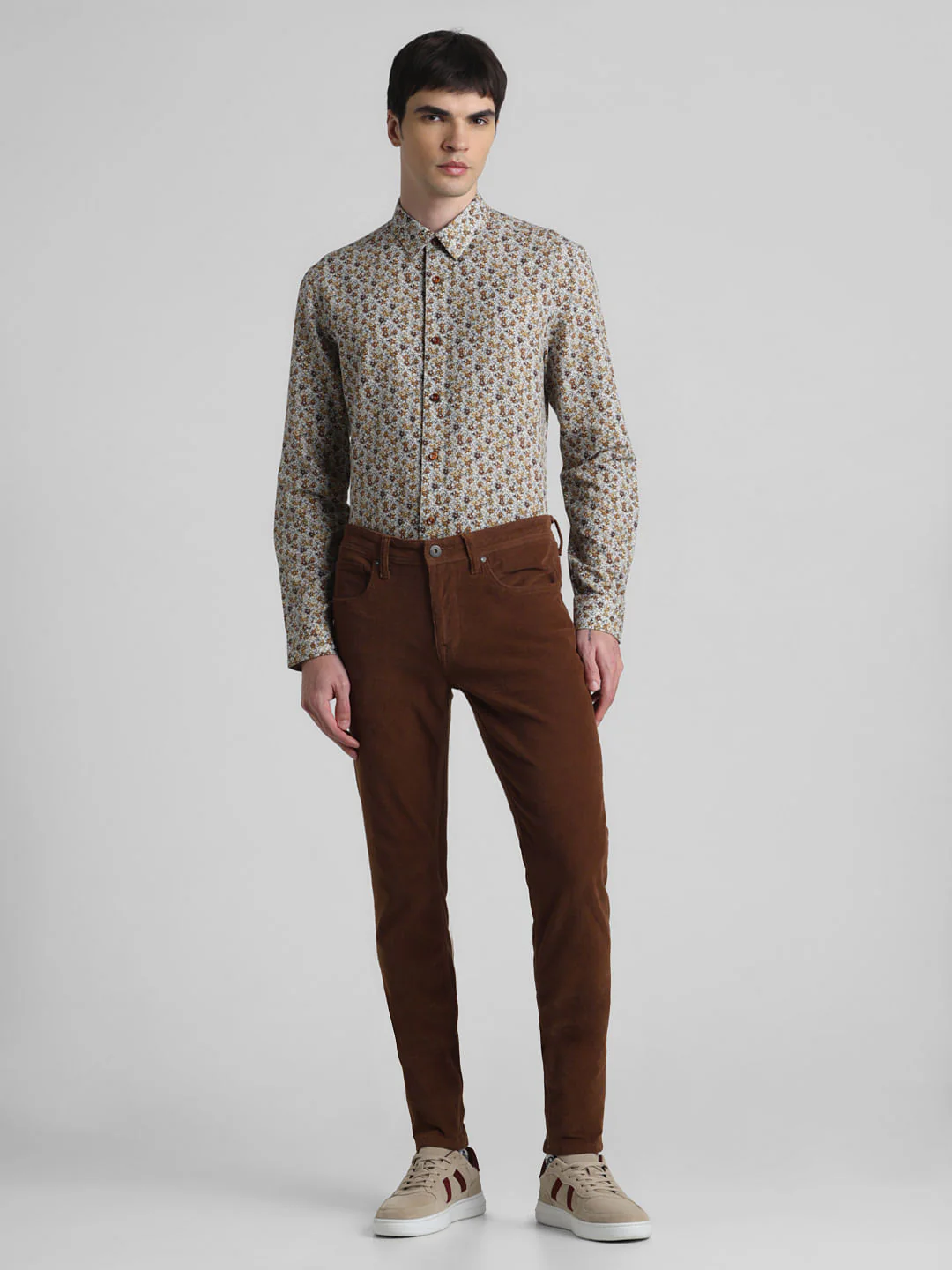 Brown Floral Full Sleeves Shirt - Image 6