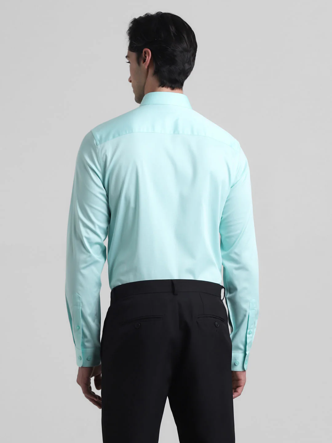 Green Satin Weave Full Sleeves Shirt - Image 4