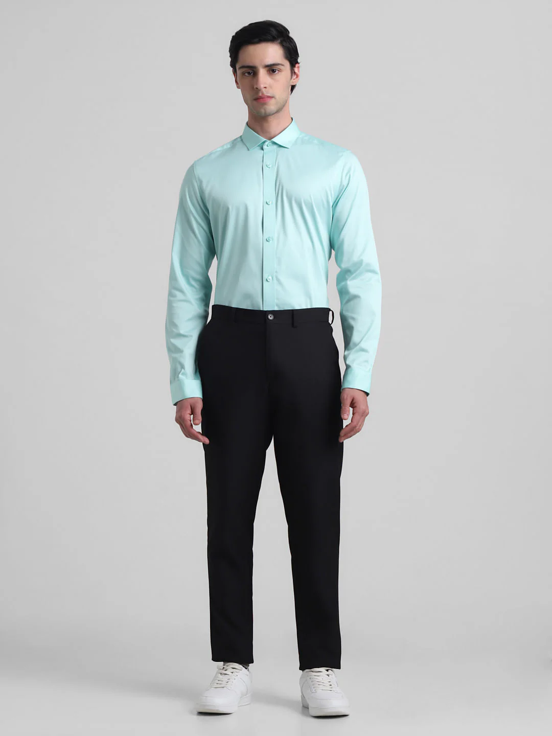 Green Satin Weave Full Sleeves Shirt - Image 6