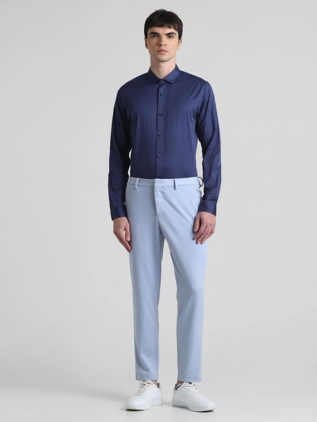 Blue Satin Weave Full Sleeves Shirt - Image 6