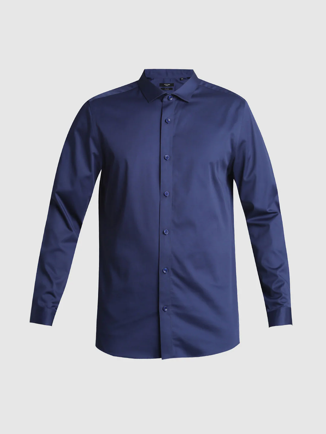 Blue Satin Weave Full Sleeves Shirt - Image 7