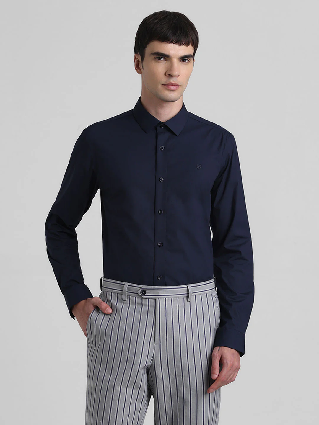 Blue Poplin Full Sleeves Shirt - Image 2