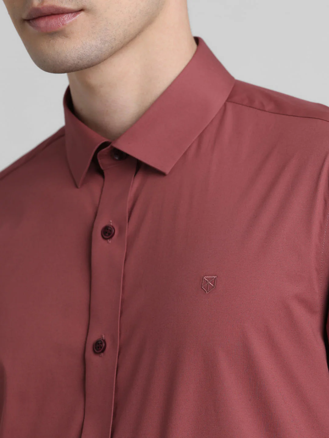 Light Brown Poplin Full Sleeves Shirt - Image 5