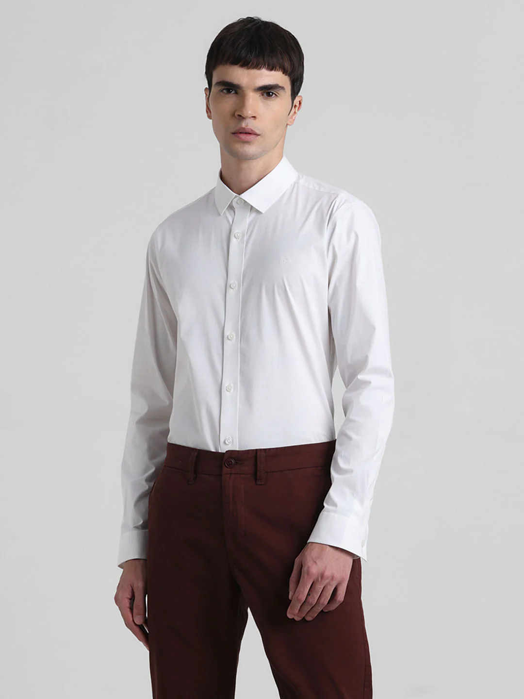 White Poplin Full Sleeves Shirt - Image 2