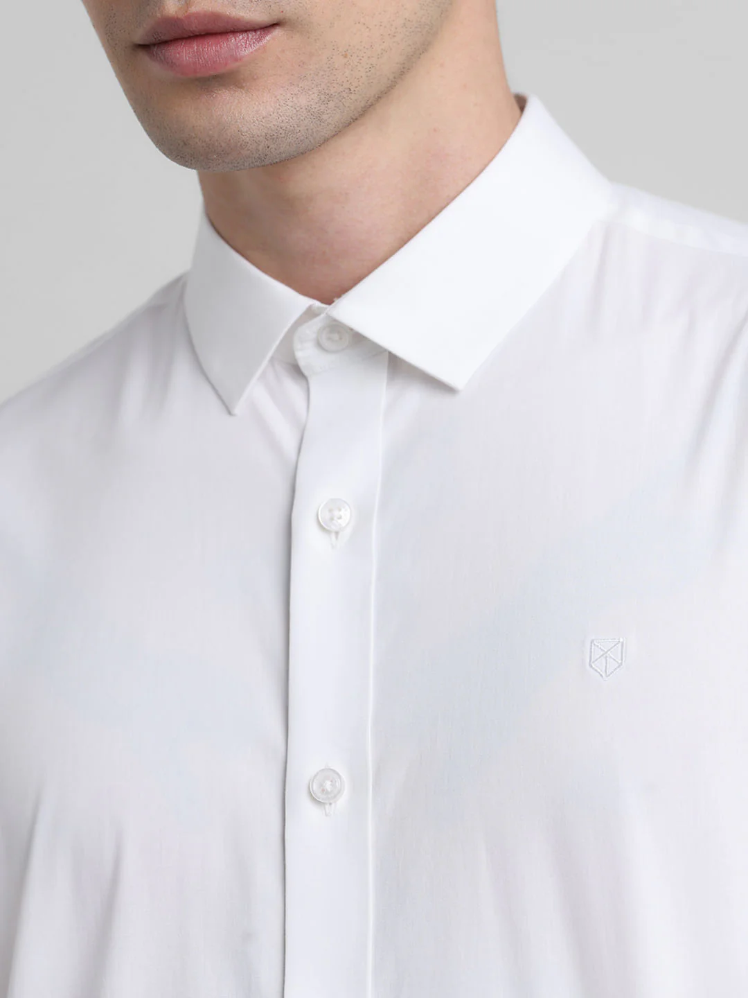 White Poplin Full Sleeves Shirt - Image 5