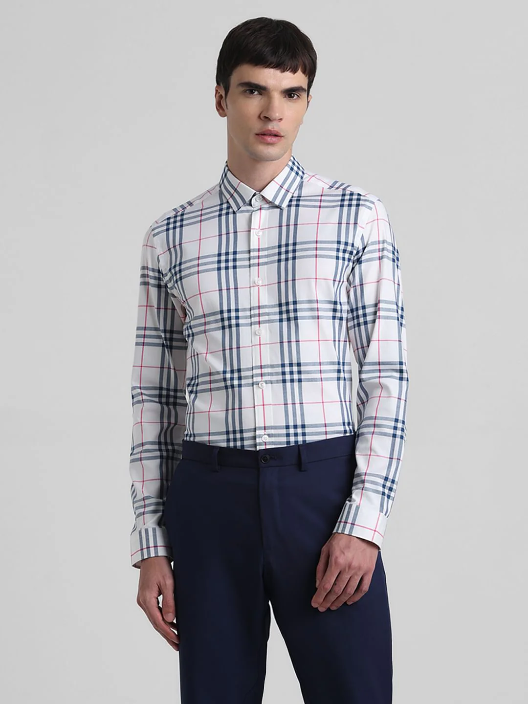 White Check Print Full Sleeves Shirt - Image 2