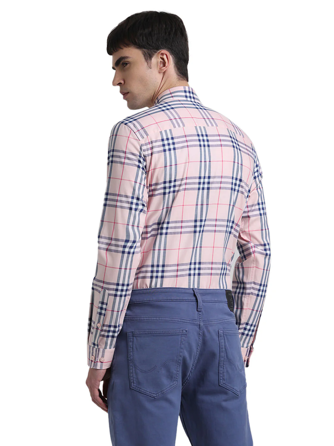 Pink Check Print Full Sleeves Shirt - Image 4