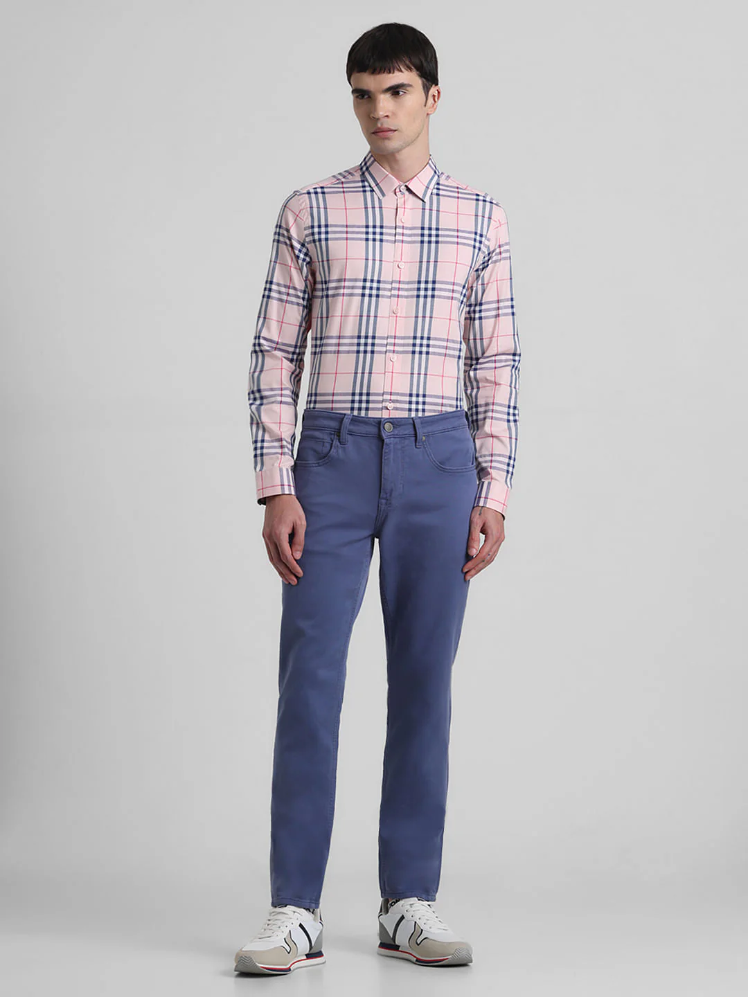 Pink Check Print Full Sleeves Shirt - Image 6