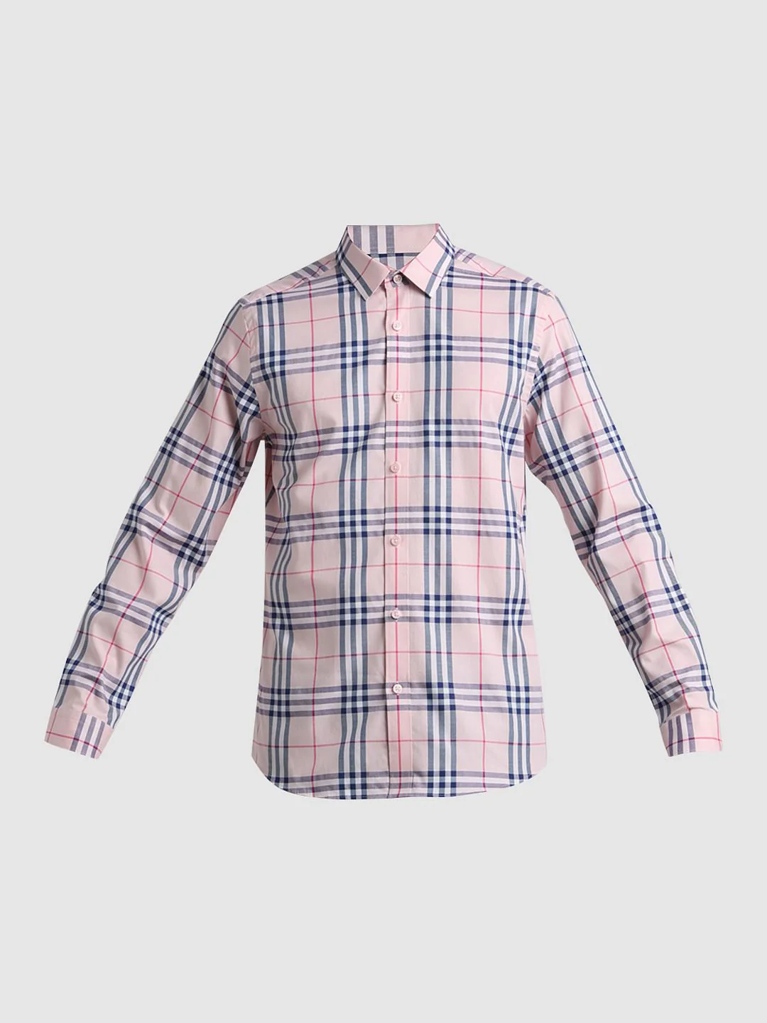 Pink Check Print Full Sleeves Shirt - Image 7