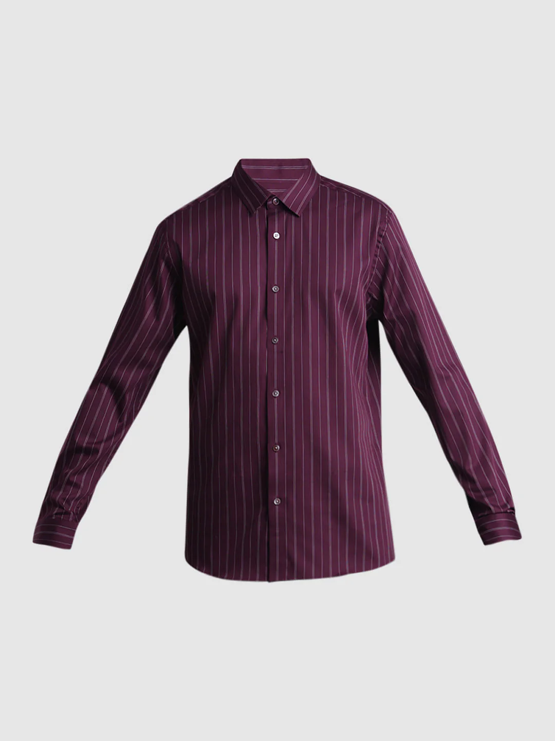 Purple Striped Full Sleeves Shirt - Image 7