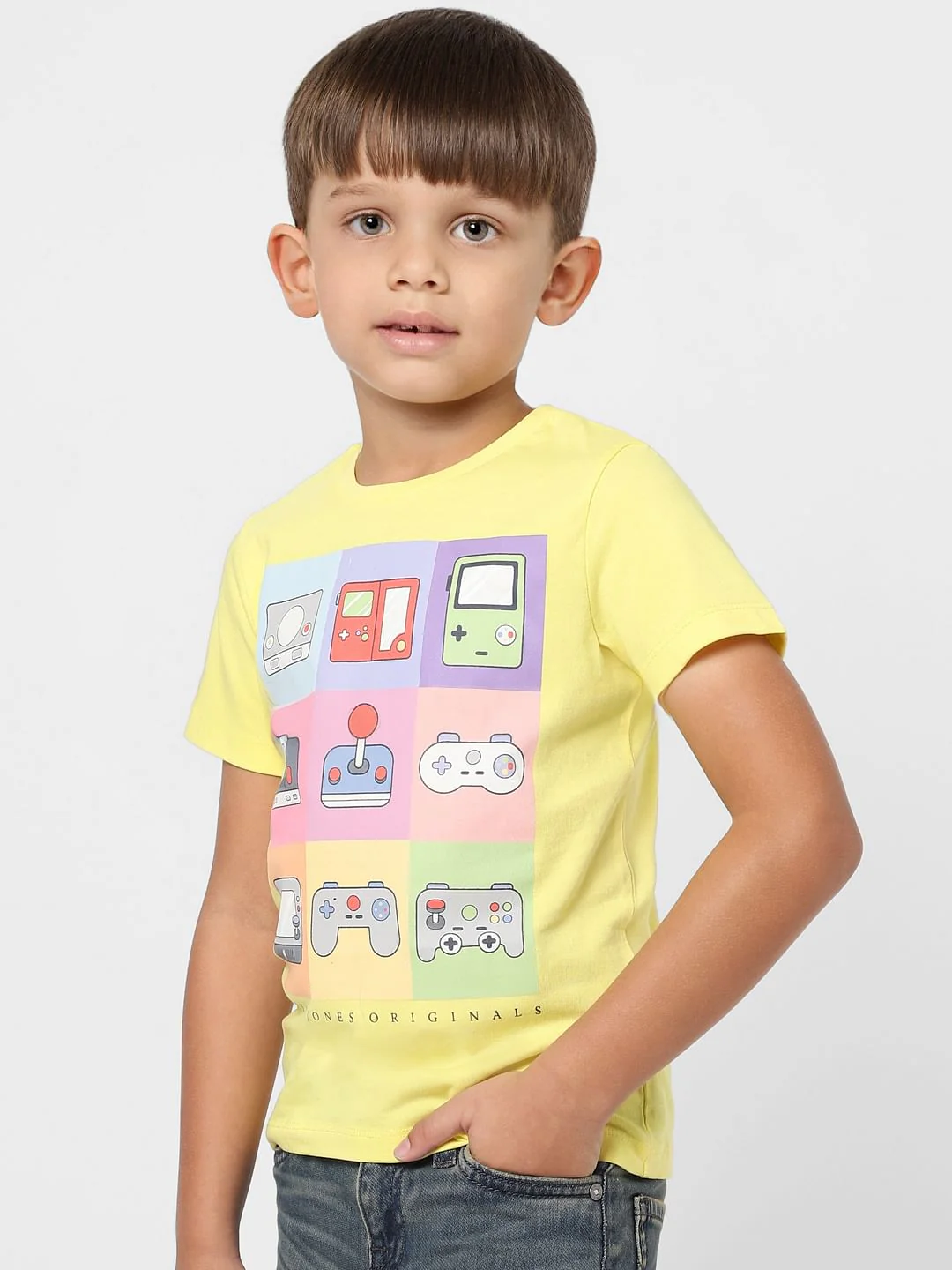 Boys Yellow Graphic Print Crew Neck T-shirt - Image 3