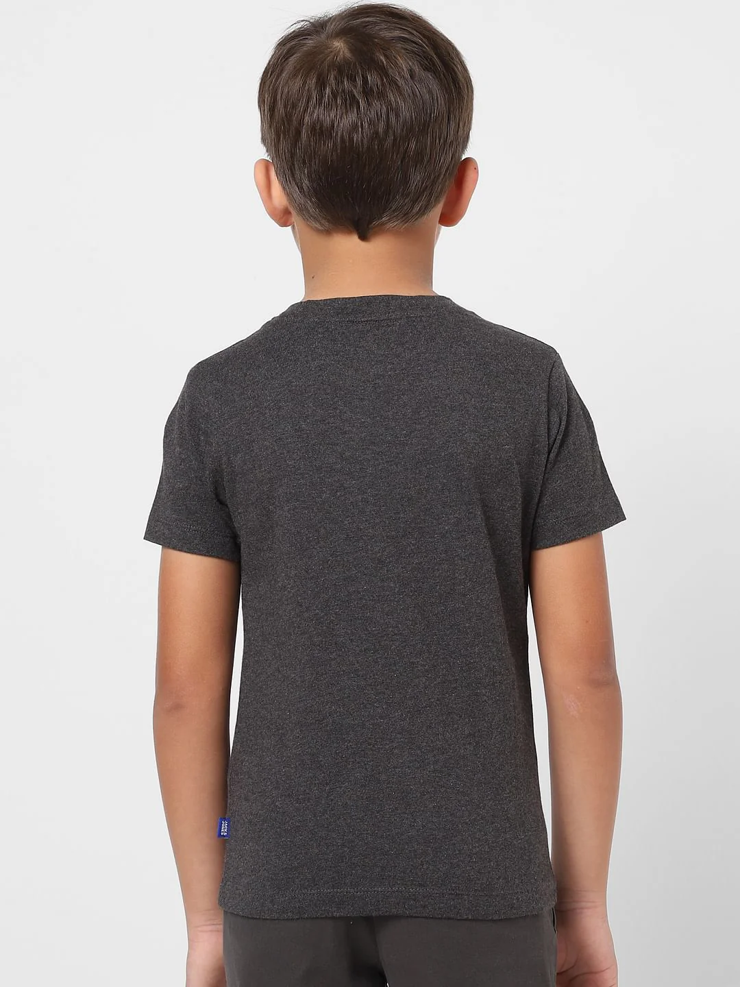 Boys Dark Grey Text Print Crew Neck T-shirt - Image 4