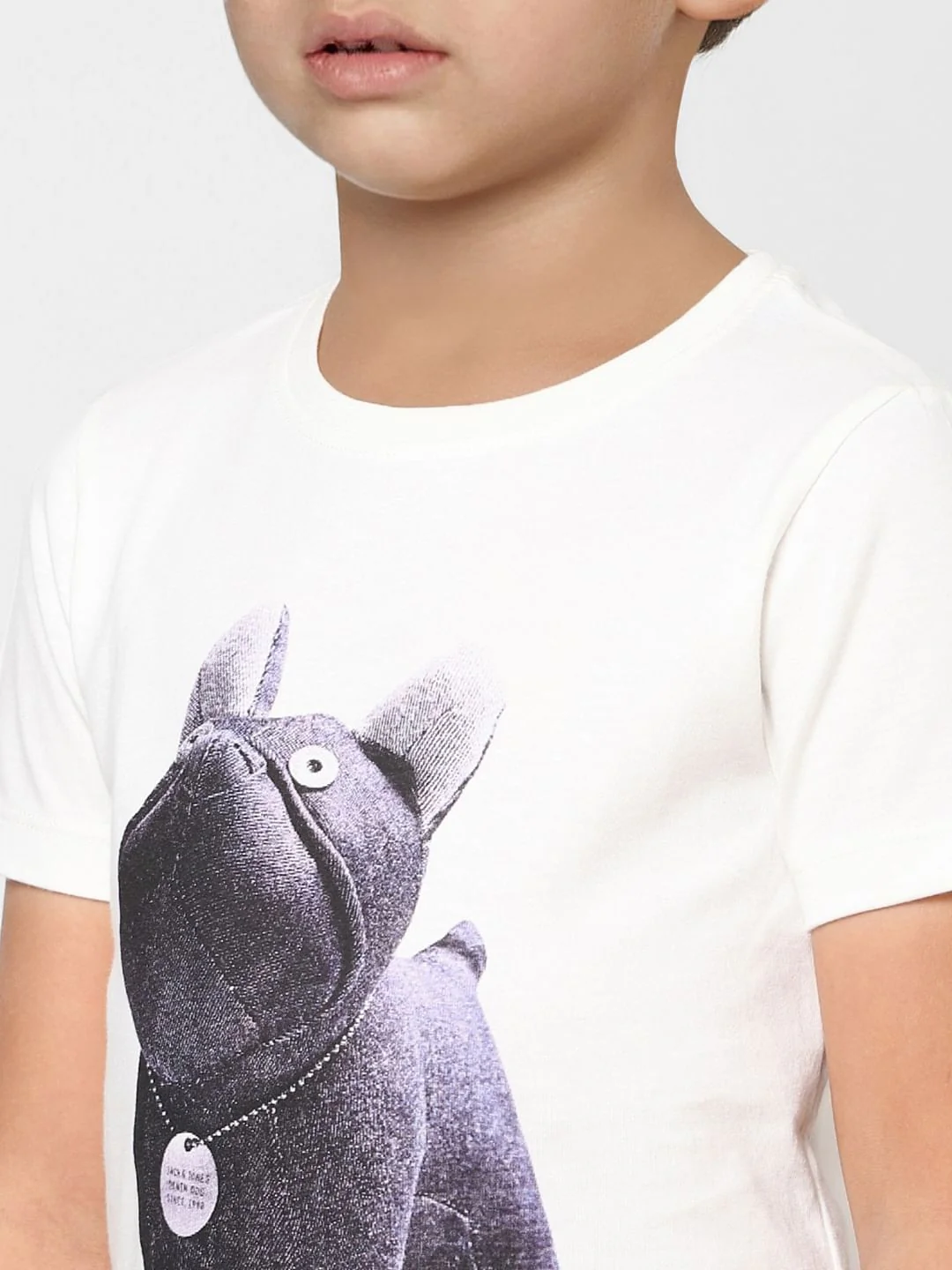 Boys White Graphic Print Crew Neck T-shirt - Image 5
