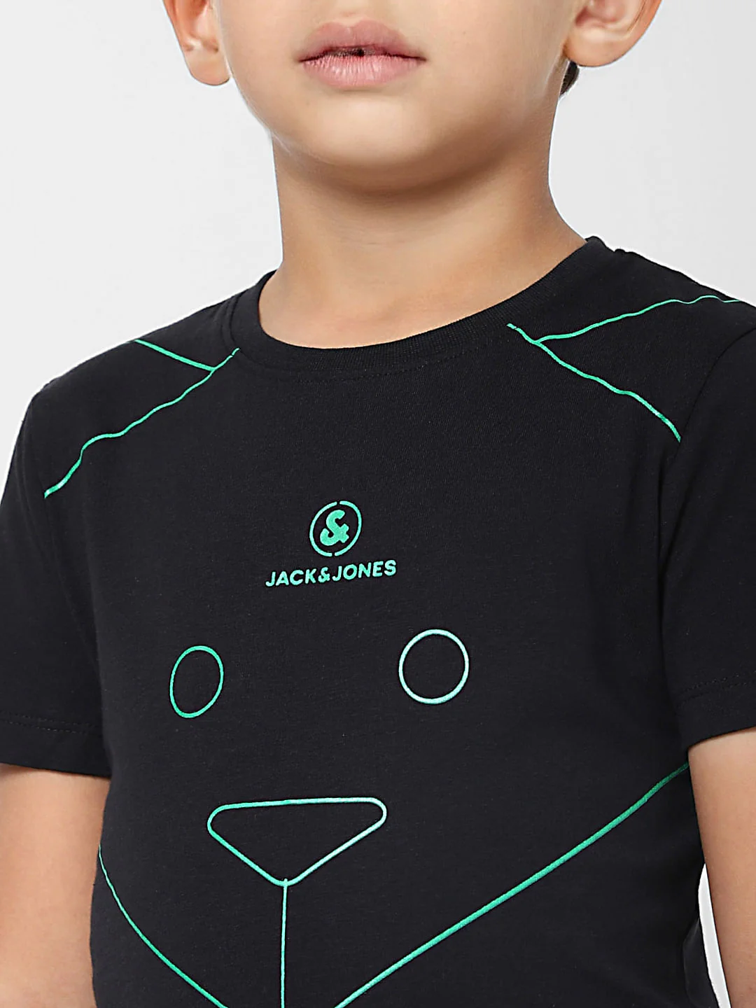 Boys Black Graphic Print Crew Neck T-shirt - Image 5