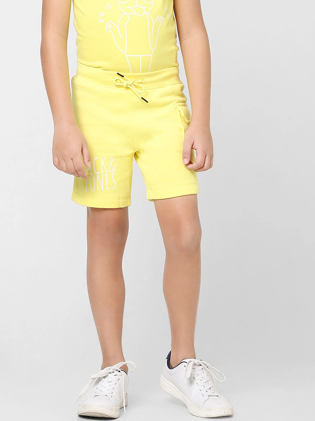 Boys Yellow Mid Rise Sweatshorts - Image 2