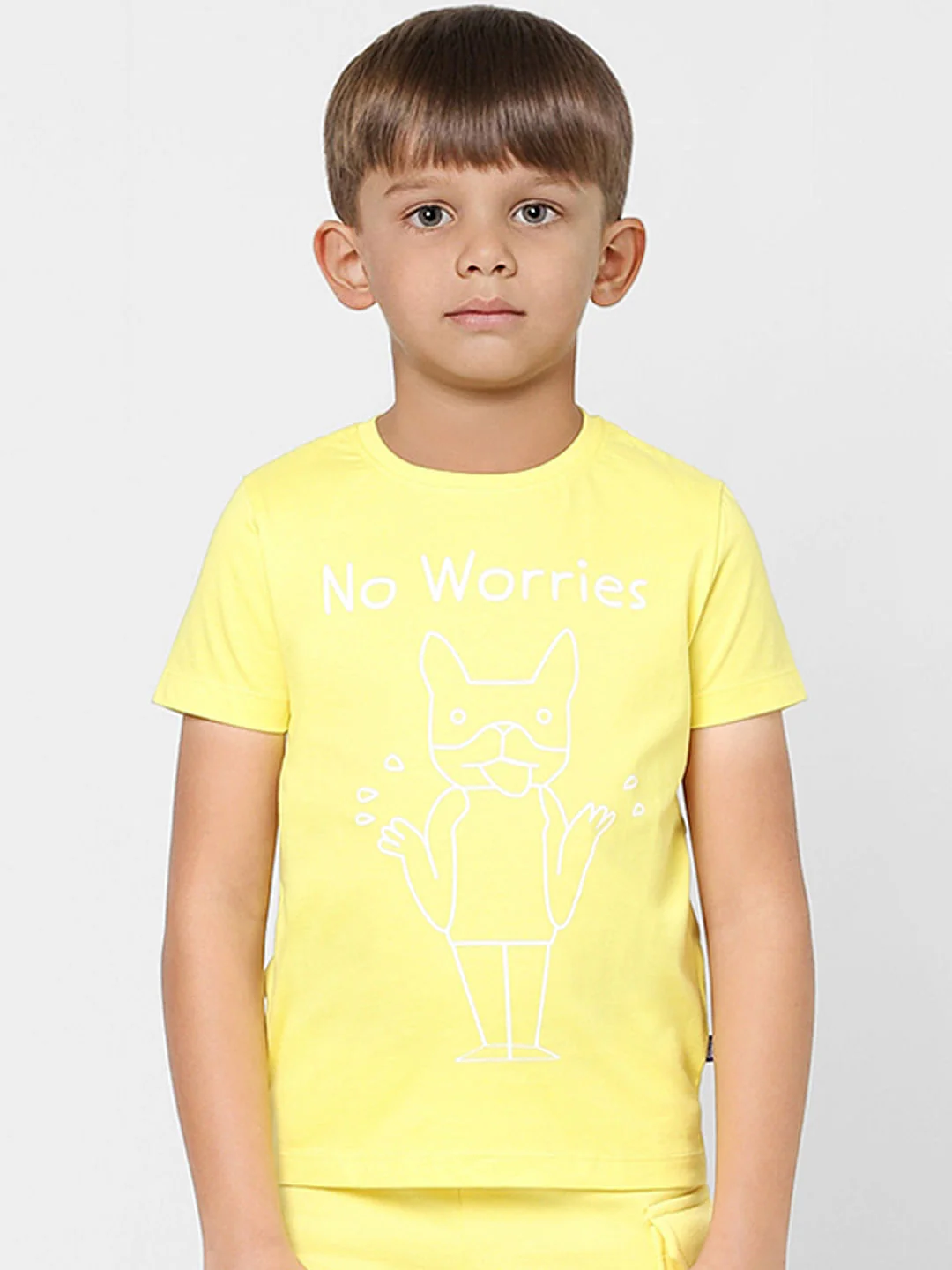 Boys Yellow Graphic Print Crew Neck T-shirt - Image 2