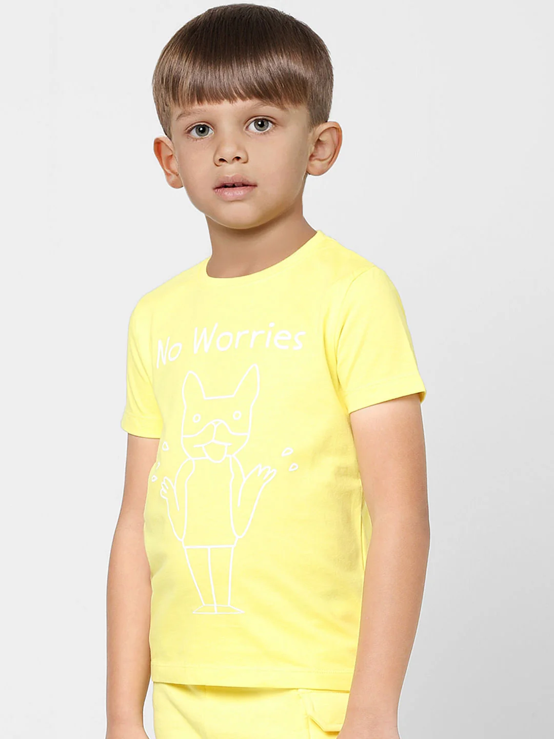 Boys Yellow Graphic Print Crew Neck T-shirt - Image 3