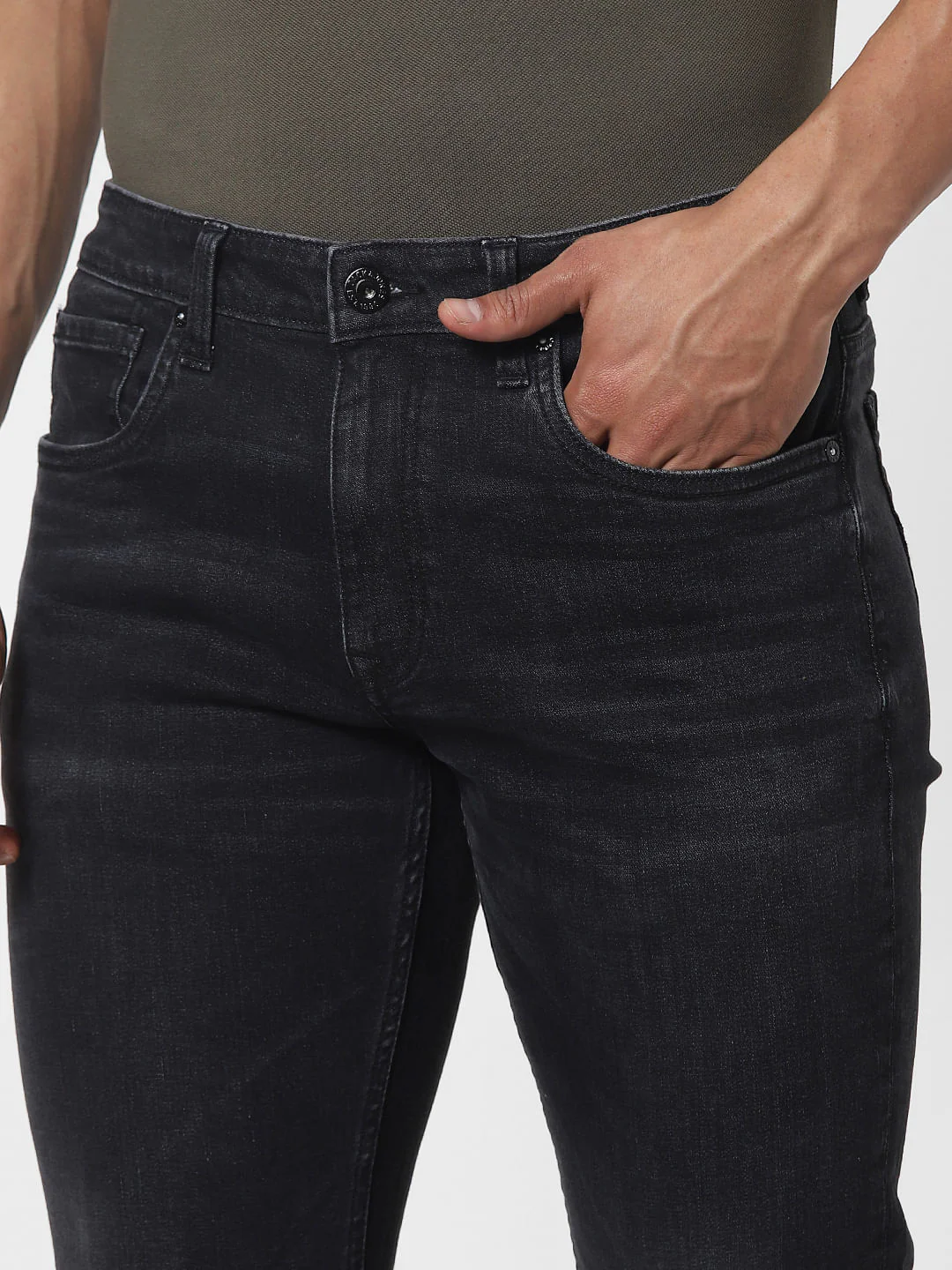 Black Low Rise Glenn Slim Fit Jeans - Image 5
