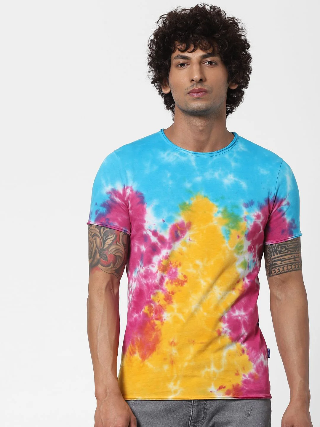Multi-coloured Tie Dye Crew Neck T-shirt - Image 2