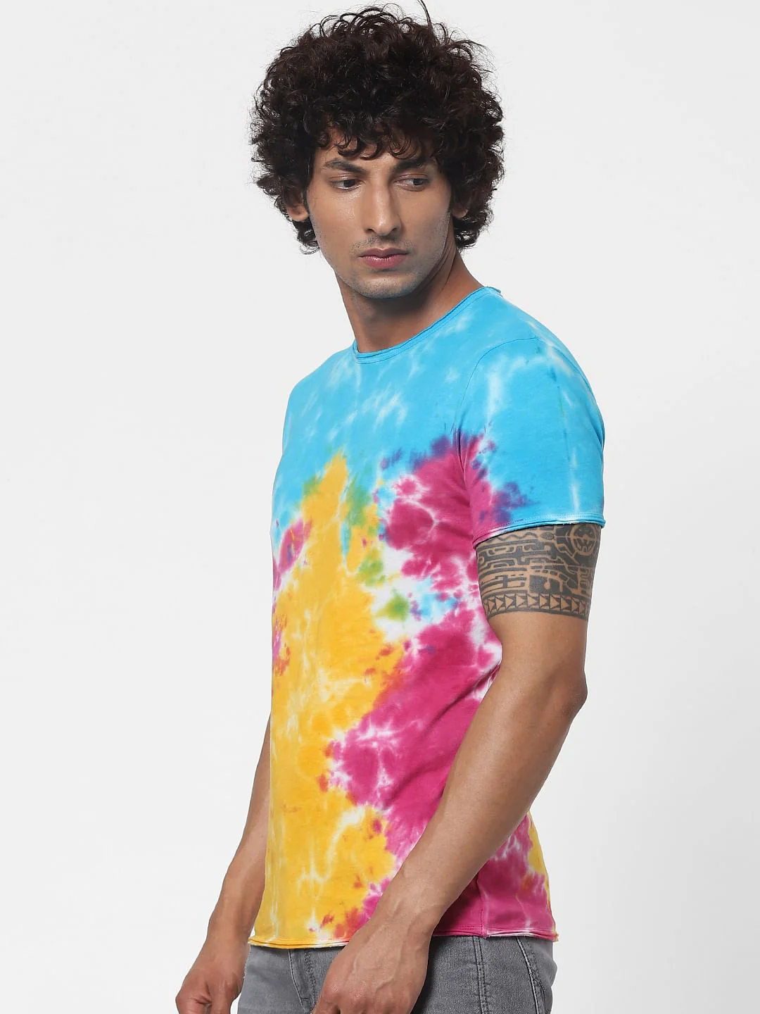 Multi-coloured Tie Dye Crew Neck T-shirt - Image 3