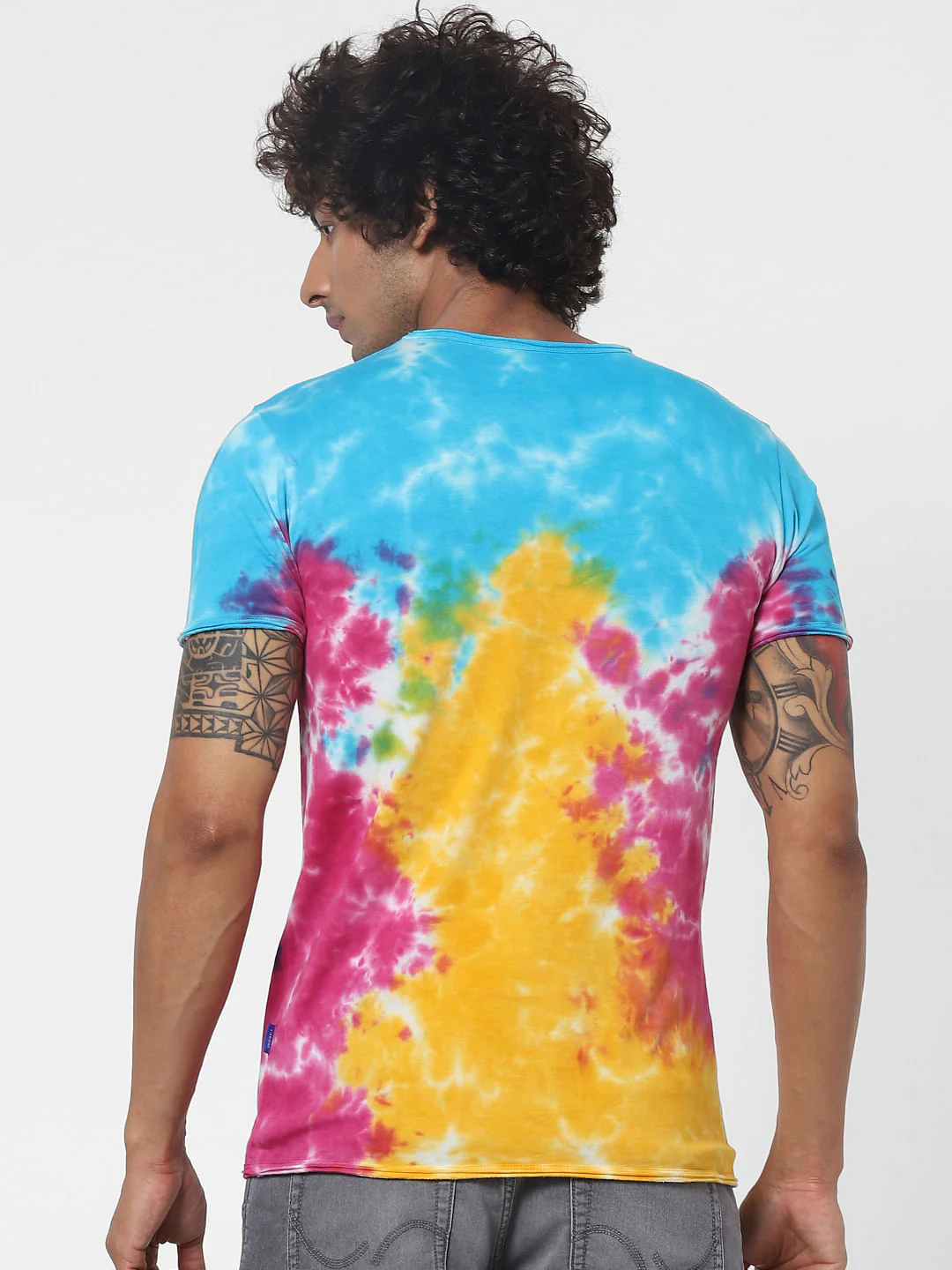 Multi-coloured Tie Dye Crew Neck T-shirt - Image 4