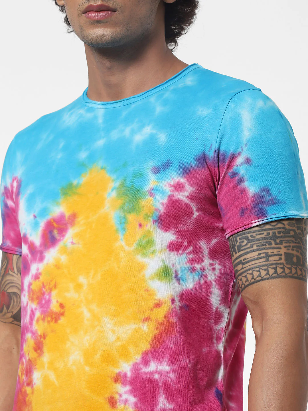 Multi-coloured Tie Dye Crew Neck T-shirt - Image 5