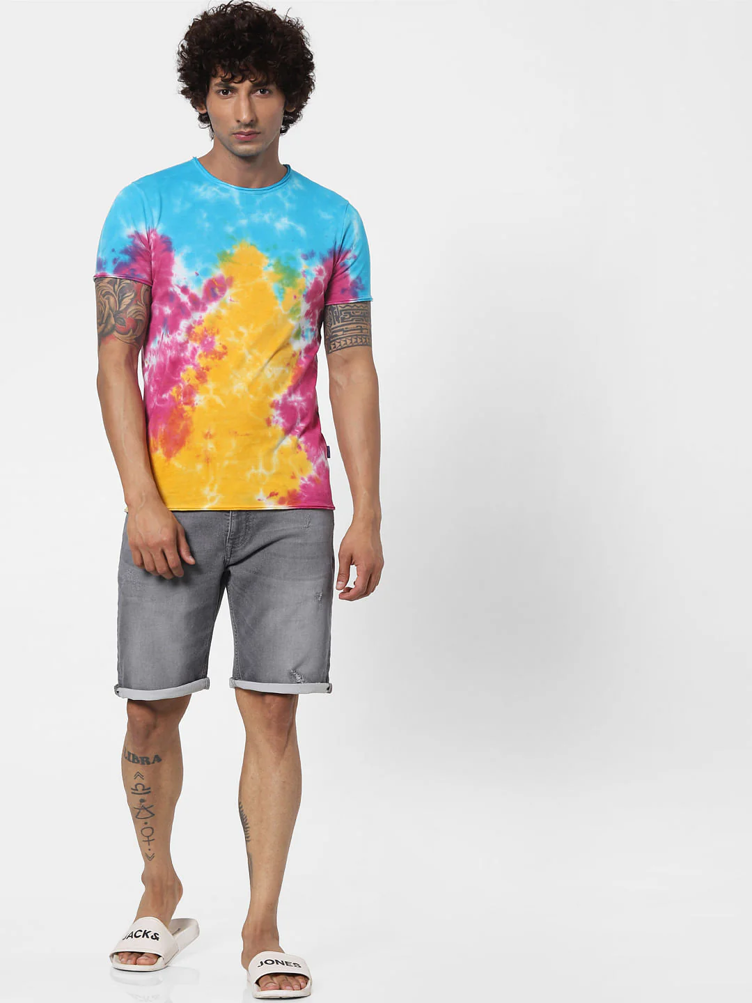 Multi-coloured Tie Dye Crew Neck T-shirt - Image 6