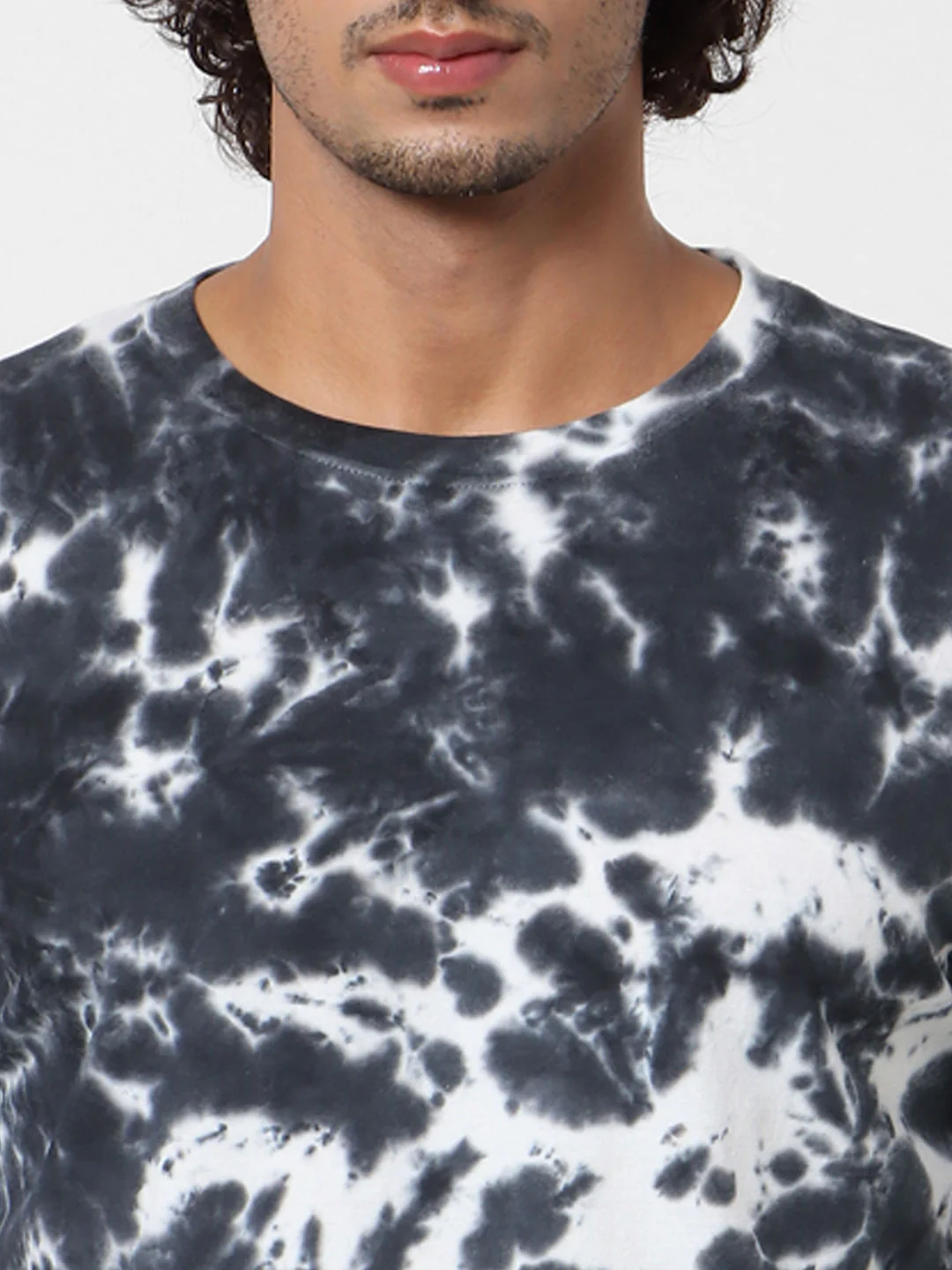 Black Full Sleeves Tie Dye Crew Neck T-shirt - Image 5