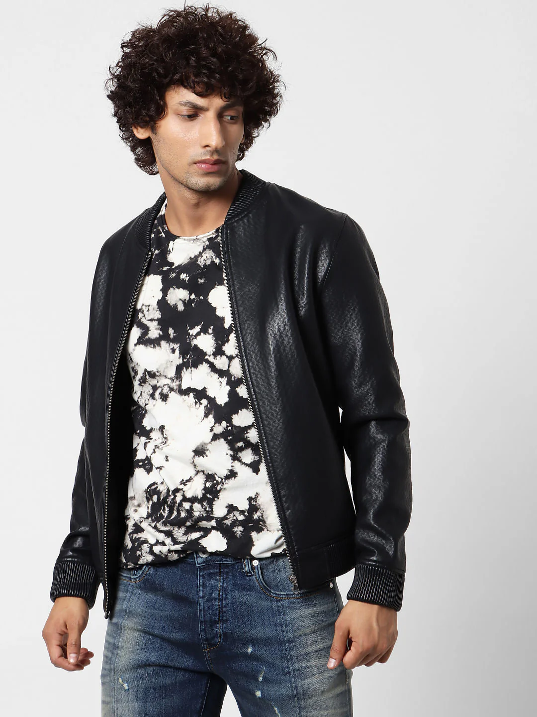 Black Tie Dye Crew Neck T-shirt