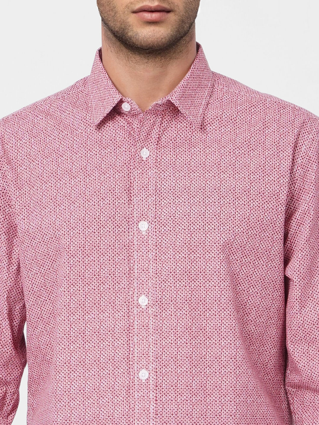 Red Printed Full Sleeves Shirt - Image 5