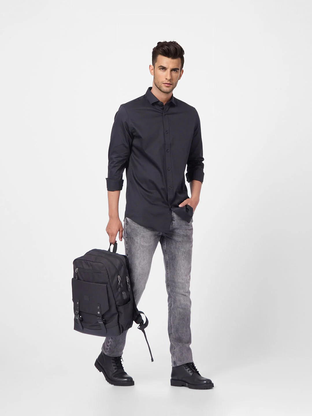Black Formal Full Sleeves Shirt