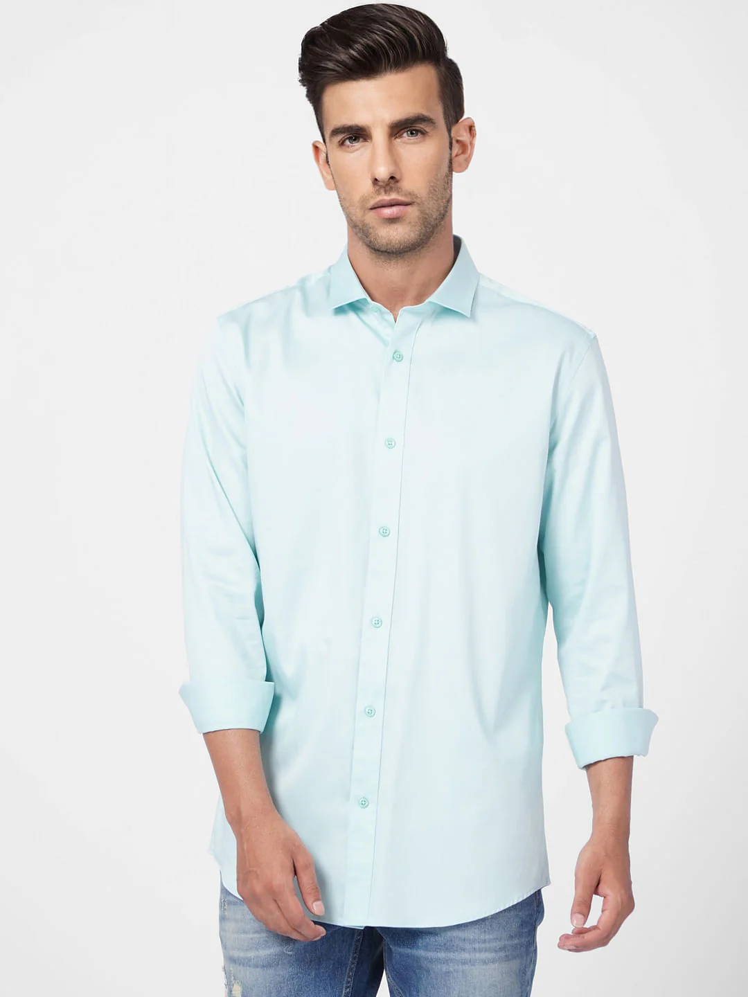Blue Formal Full Sleeves Shirt - Image 2