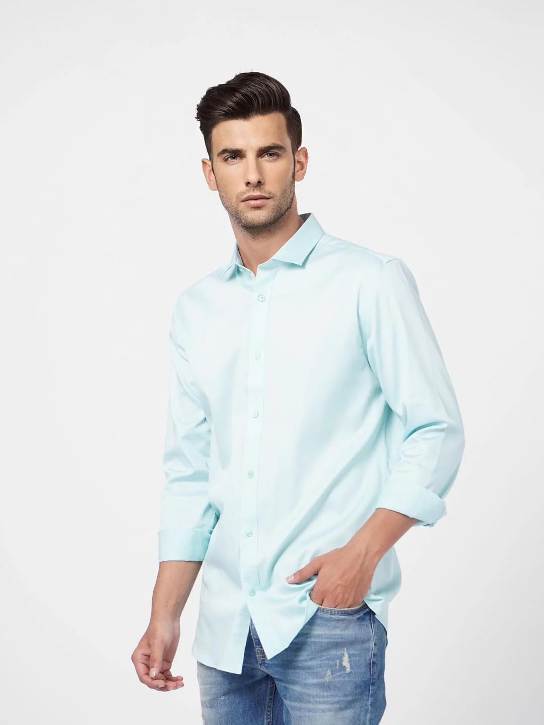 Blue Formal Full Sleeves Shirt - Image 3