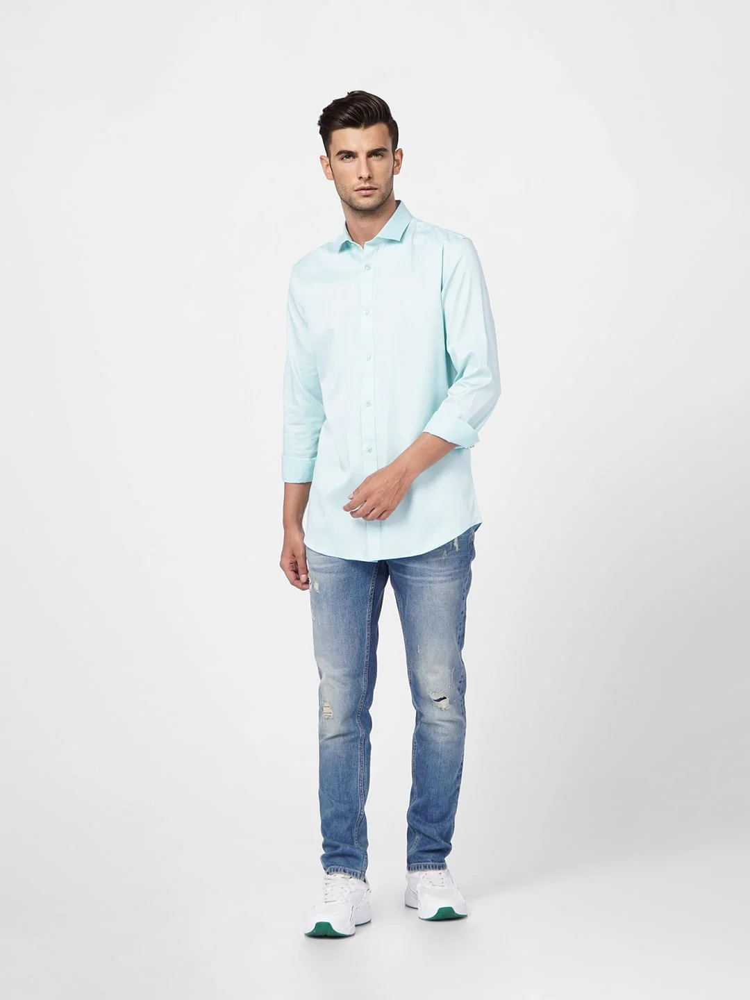 Blue Formal Full Sleeves Shirt - Image 6