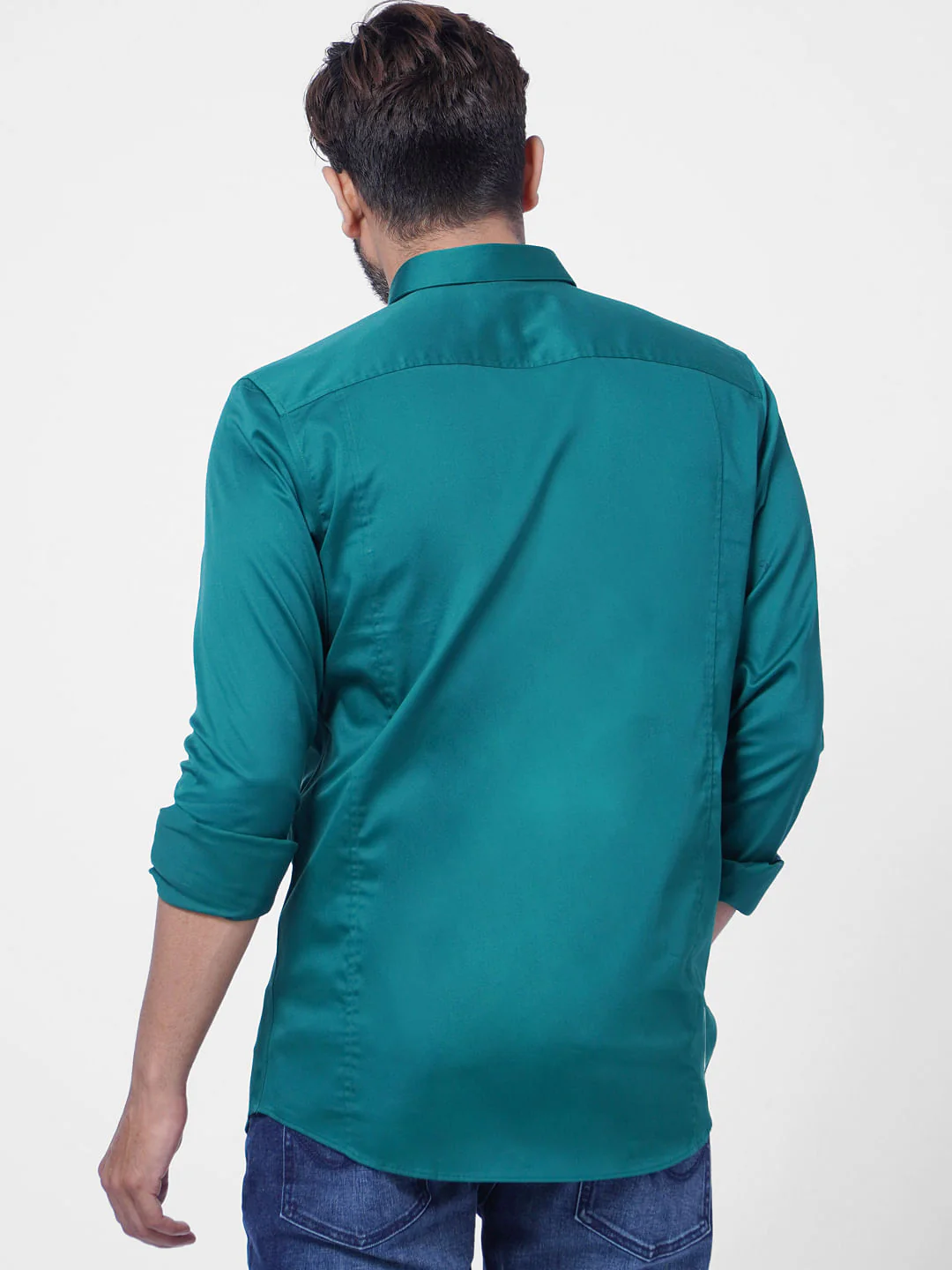 Teal Formal Full Sleeves Shirt - Image 4