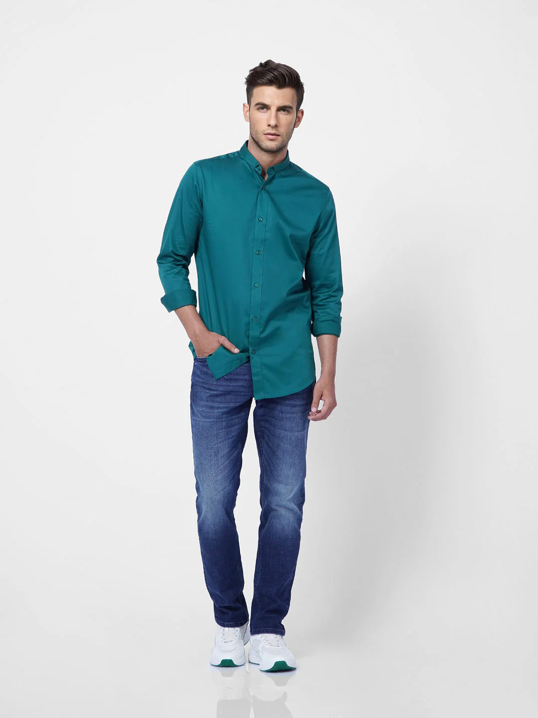Teal Formal Full Sleeves Shirt - Image 6