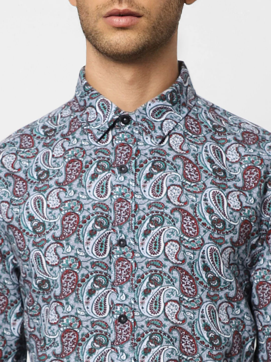 Blue Abstract Print Full Sleeves Shirt - Image 5
