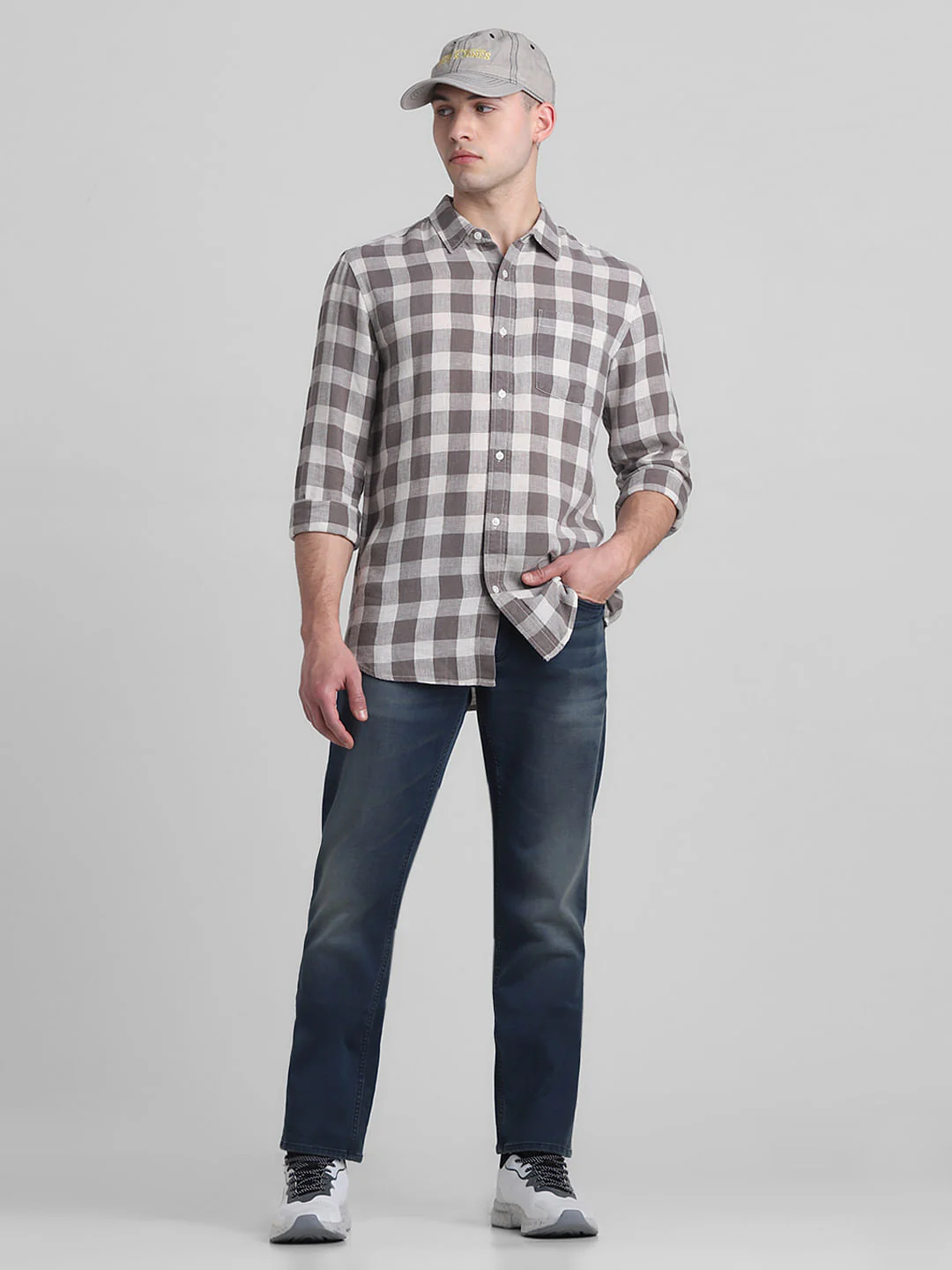 Dark Blue Mid Rise Clark Regular Fit Jeans - Image 5