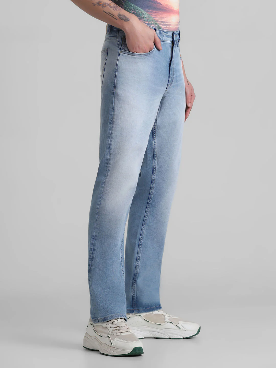 Light Blue Mid Rise Clark Regular Fit Jeans - Image 2