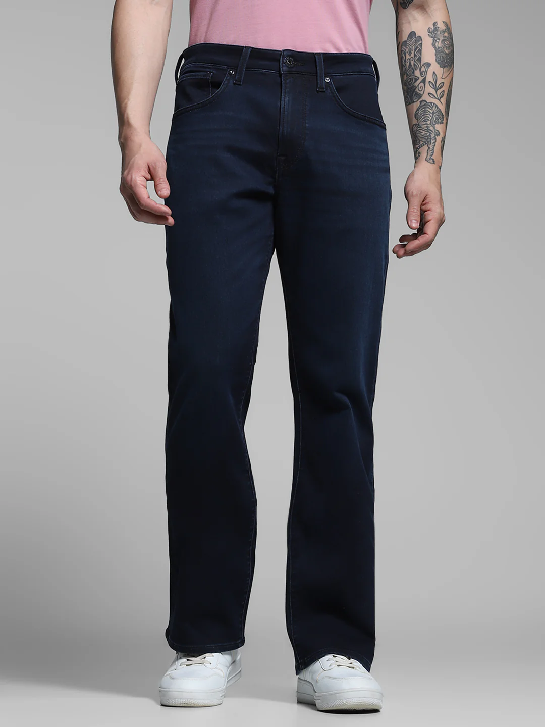 Dark Blue High Rise Bootcut Fit Jeans