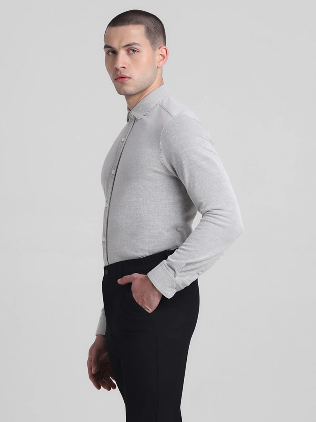 White Slim Fit Full Sleeves Shirt - Image 3