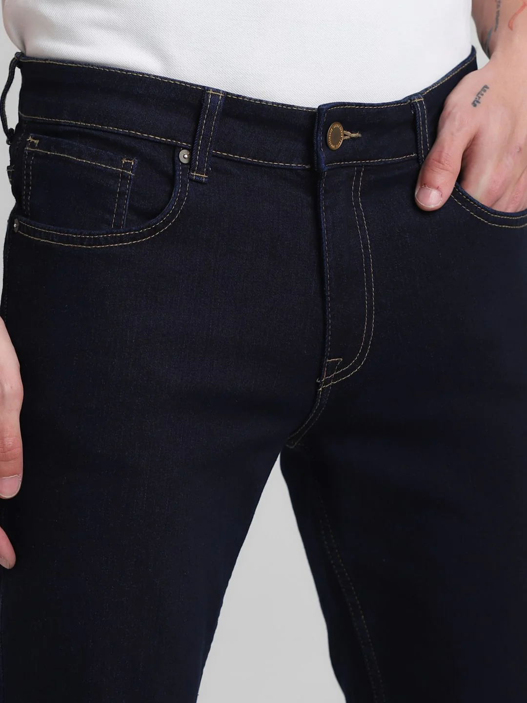 Dark Blue Low Rise Ben Skinny Jeans - Image 4