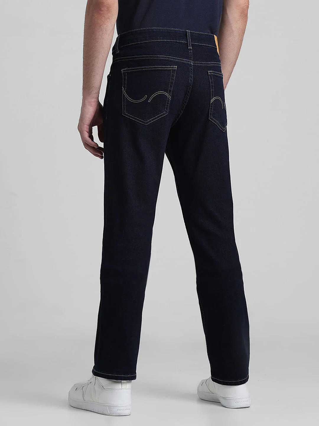 Dark Blue Mid Rise Clark Regular Fit Jeans - Image 3