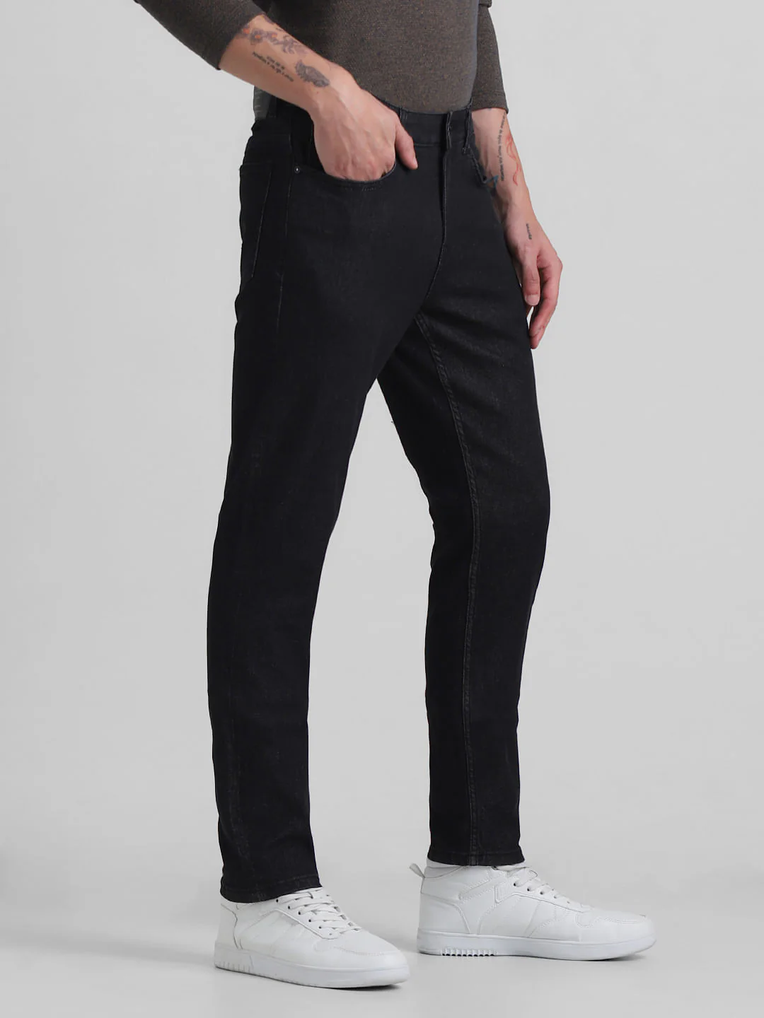 Black Low Rise Glenn Slim Fit Jeans - Image 2