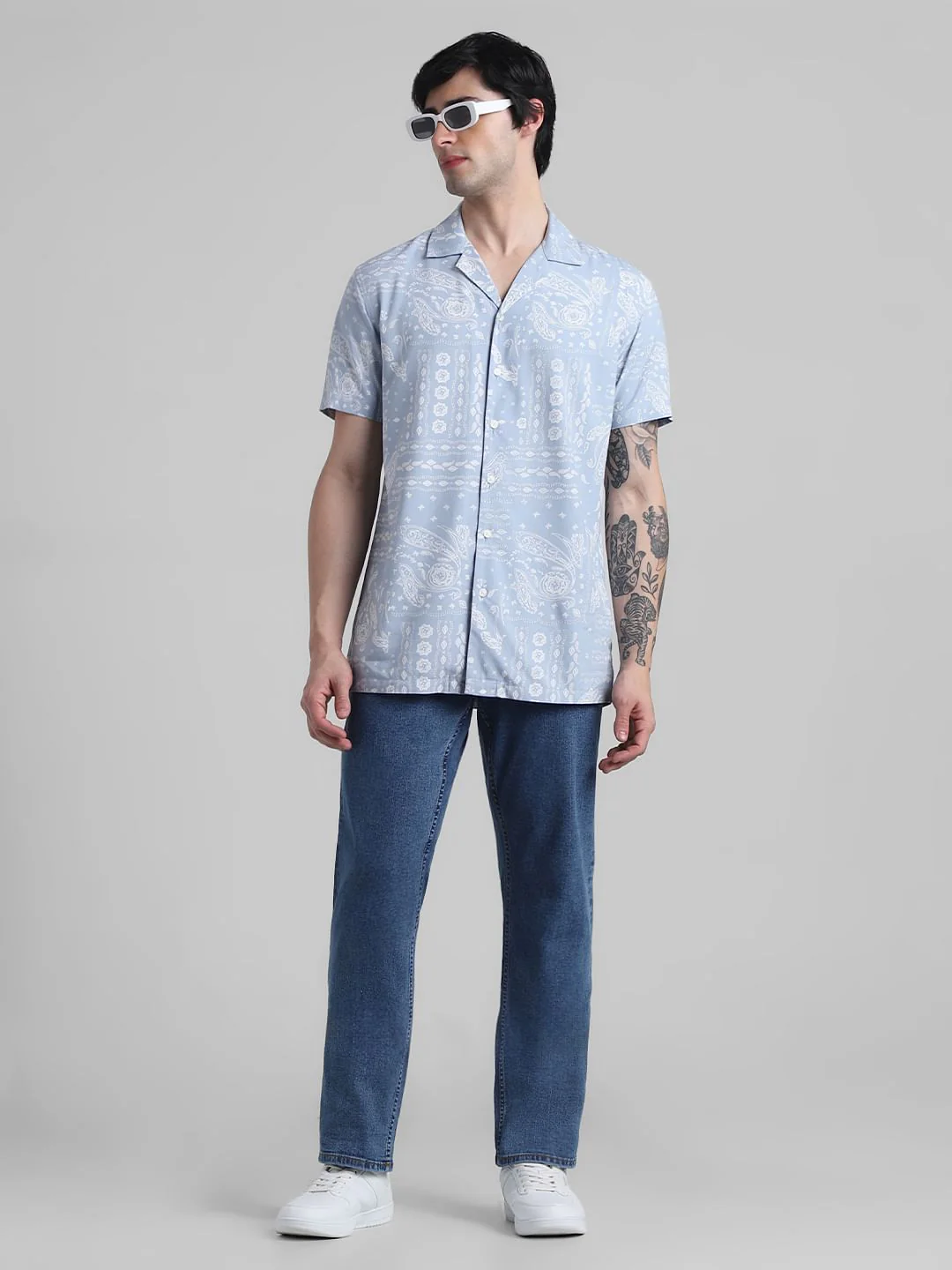 Light Blue Mid Rise Clark Regular Fit Jeans - Image 5