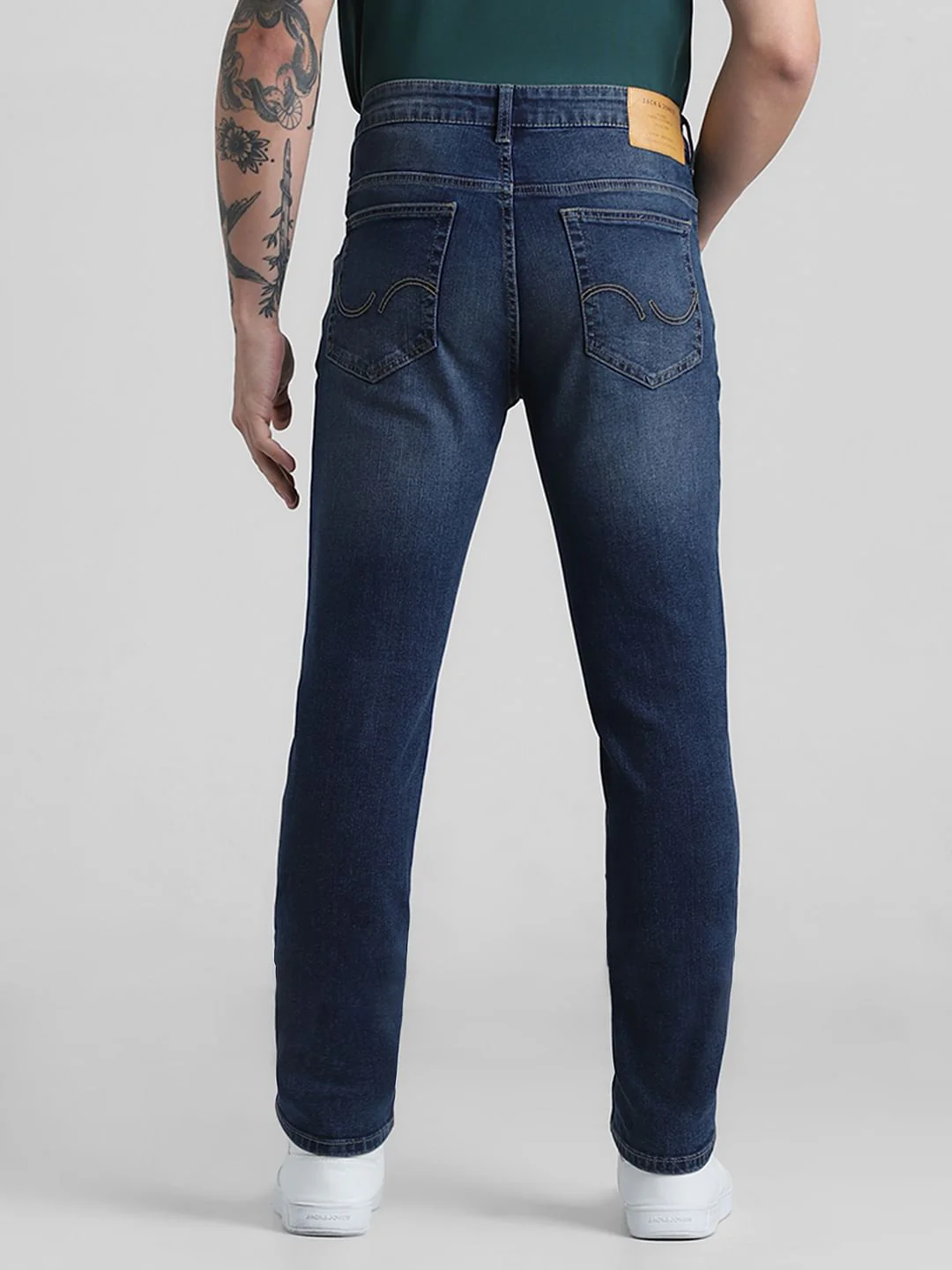 Dark Blue Low Rise Washed Ben Skinny Jeans - Image 3