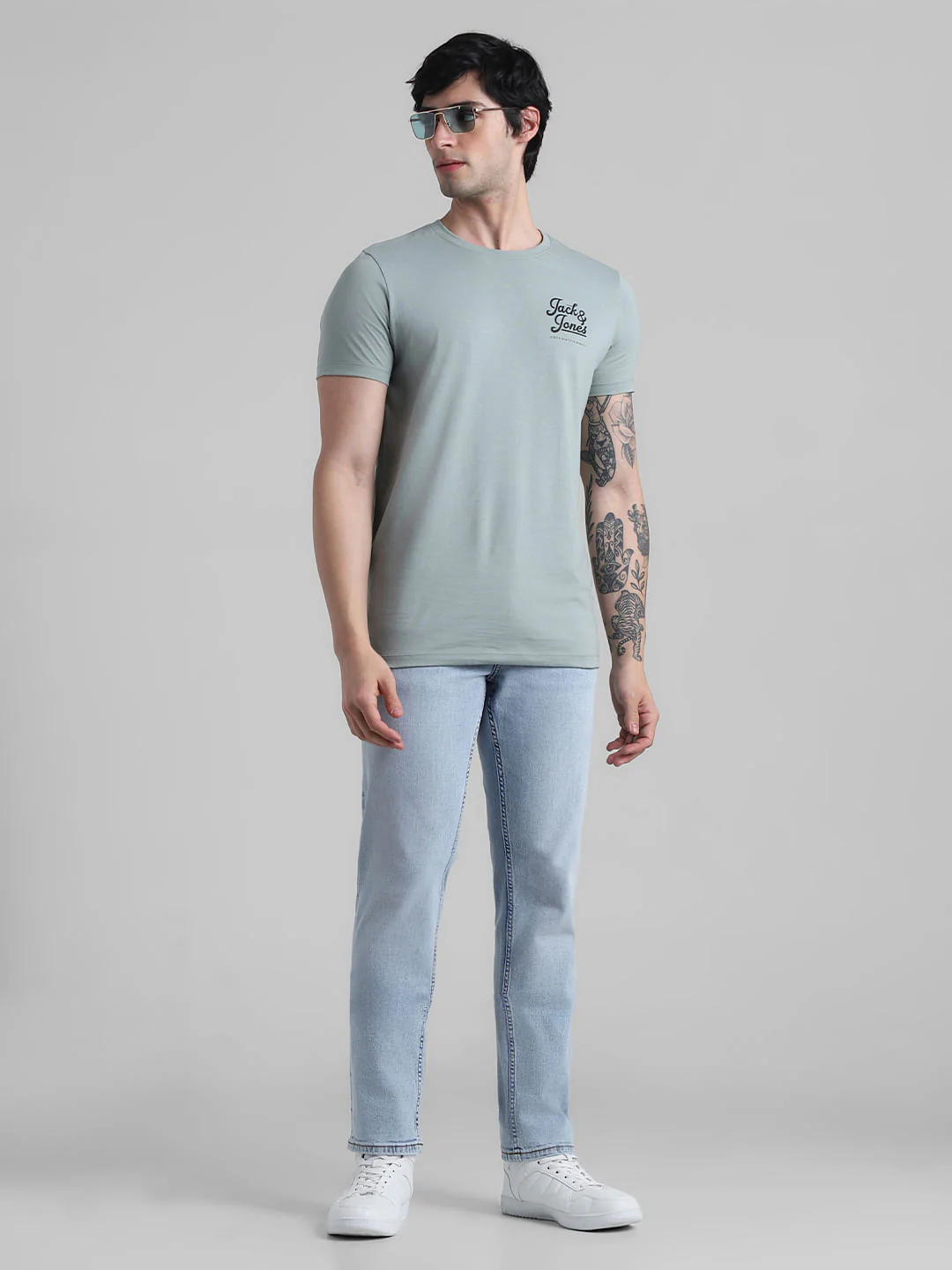 Light Blue Low Rise Washed Ben Skinny Jeans - Image 5